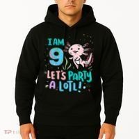 9th Birthday Axolotl - I Am 9 Let's Party A Lotl Hoodie thumb 2