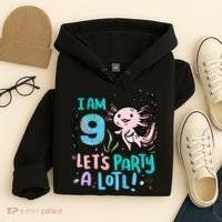 9th Birthday Axolotl - I Am 9 Let's Party A Lotl Hoodie thumb 4