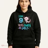 9th Birthday Axolotl - I Am 9 Let's Party A Lotl Hoodie thumb 5