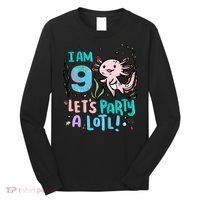 9th Birthday Axolotl - I Am 9 Let's Party A Lotl Long Sleeve Shirt thumb 0