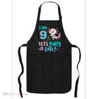 9th Birthday Axolotl - I Am 9 Let's Party A Lotl Apron thumb 0