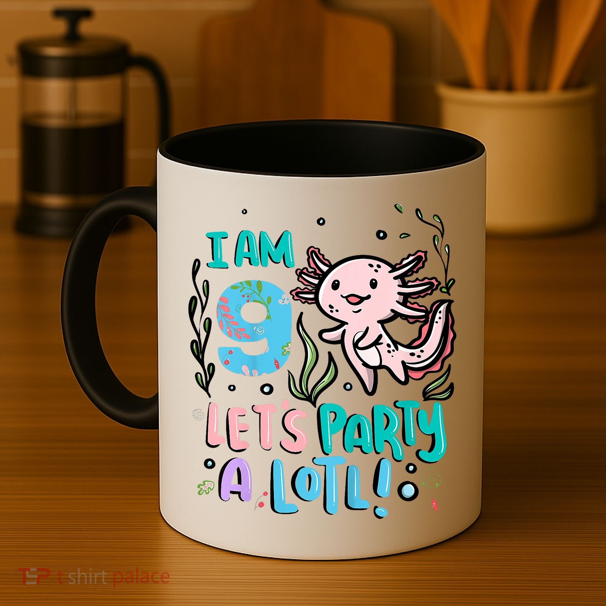 9th Birthday Axolotl - I Am 9 Let's Party A Lotl Coffee Mug