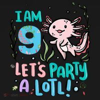 9th Birthday Axolotl - I Am 9 Let's Party A Lotl Coaster thumb 2