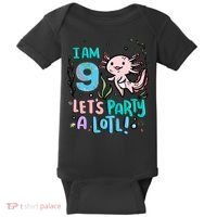 9th Birthday Axolotl - I Am 9 Let's Party A Lotl Baby Bodysuit thumb 0