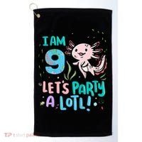 9th Birthday Axolotl - I Am 9 Let's Party A Lotl Golf Towel thumb 0