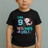 9th Birthday Axolotl - I Am 9 Let's Party A Lotl Toddler T-Shirt thumb 2