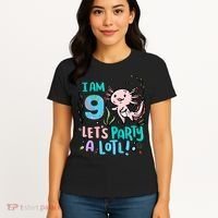 9th Birthday Axolotl - I Am 9 Let's Party A Lotl Women's T-Shirt thumb 4
