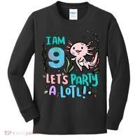 9th Birthday Axolotl - I Am 9 Let's Party A Lotl Kids Long Sleeve Shirt thumb 0