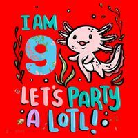 9th Birthday Axolotl - I Am 9 Let's Party A Lotl Santa Hat thumb 1