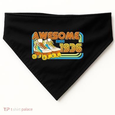 90th Birthday Awesome Since 1936 Retro Roller Skates  USA-Made Doggie Bandana