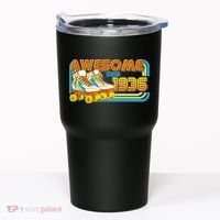 90th Birthday Awesome Since 1936 Retro Roller Skates  Tumbler thumb 0