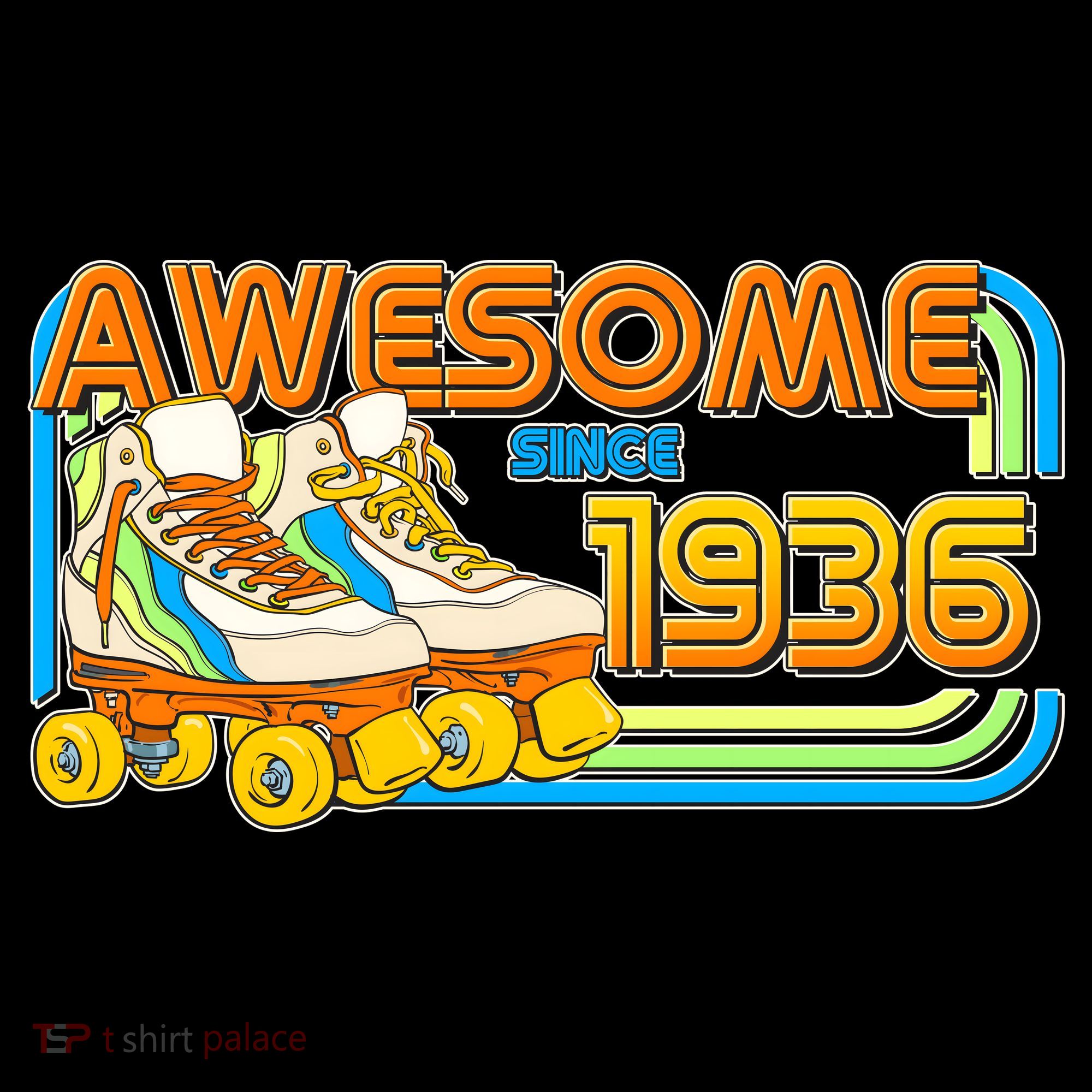 90th Birthday Awesome Since 1936 Retro Roller Skates  Women's Tank Top