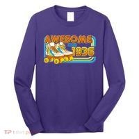90th Birthday Awesome Since 1936 Retro Roller Skates  Long Sleeve Shirt thumb 0