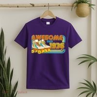 90th Birthday Awesome Since 1936 Retro Roller Skates  T-Shirt thumb 2