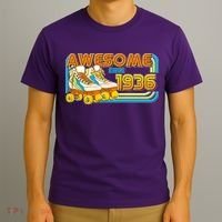 90th Birthday Awesome Since 1936 Retro Roller Skates  T-Shirt thumb 3