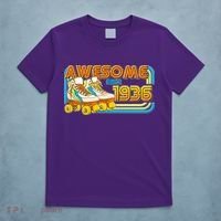90th Birthday Awesome Since 1936 Retro Roller Skates  T-Shirt thumb 5