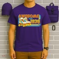 90th Birthday Awesome Since 1936 Retro Roller Skates  T-Shirt thumb 6