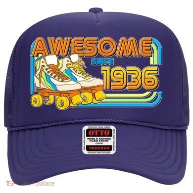 90th Birthday Awesome Since 1936 Retro Roller Skates  Hat