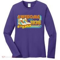90th Birthday Awesome Since 1936 Retro Roller Skates  Women's Long Sleeve Shirt thumb 0