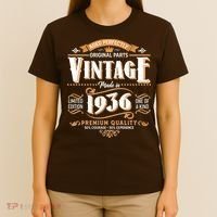 90th Birthday Age Perfectly Original Parts Vintage Made In 1936 Premium Quality T-Shirt thumb 4