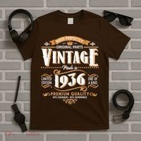 90th Birthday Age Perfectly Original Parts Vintage Made In 1936 Premium Quality T-Shirt thumb 5
