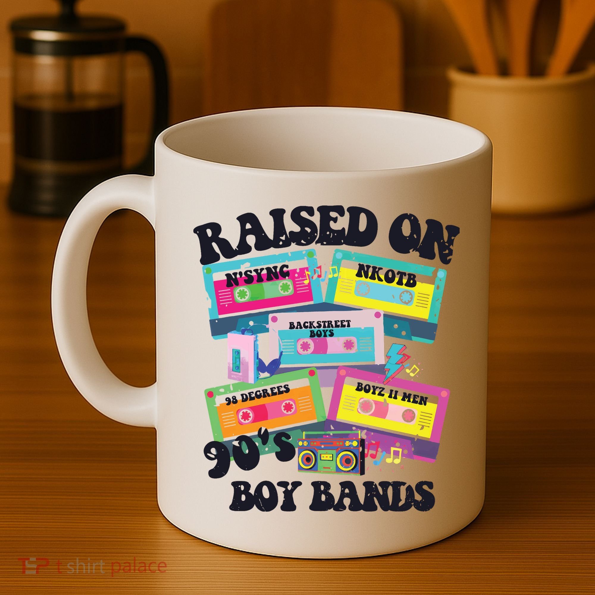 90s Boy Bands Cassette Tapes Coffee Mug