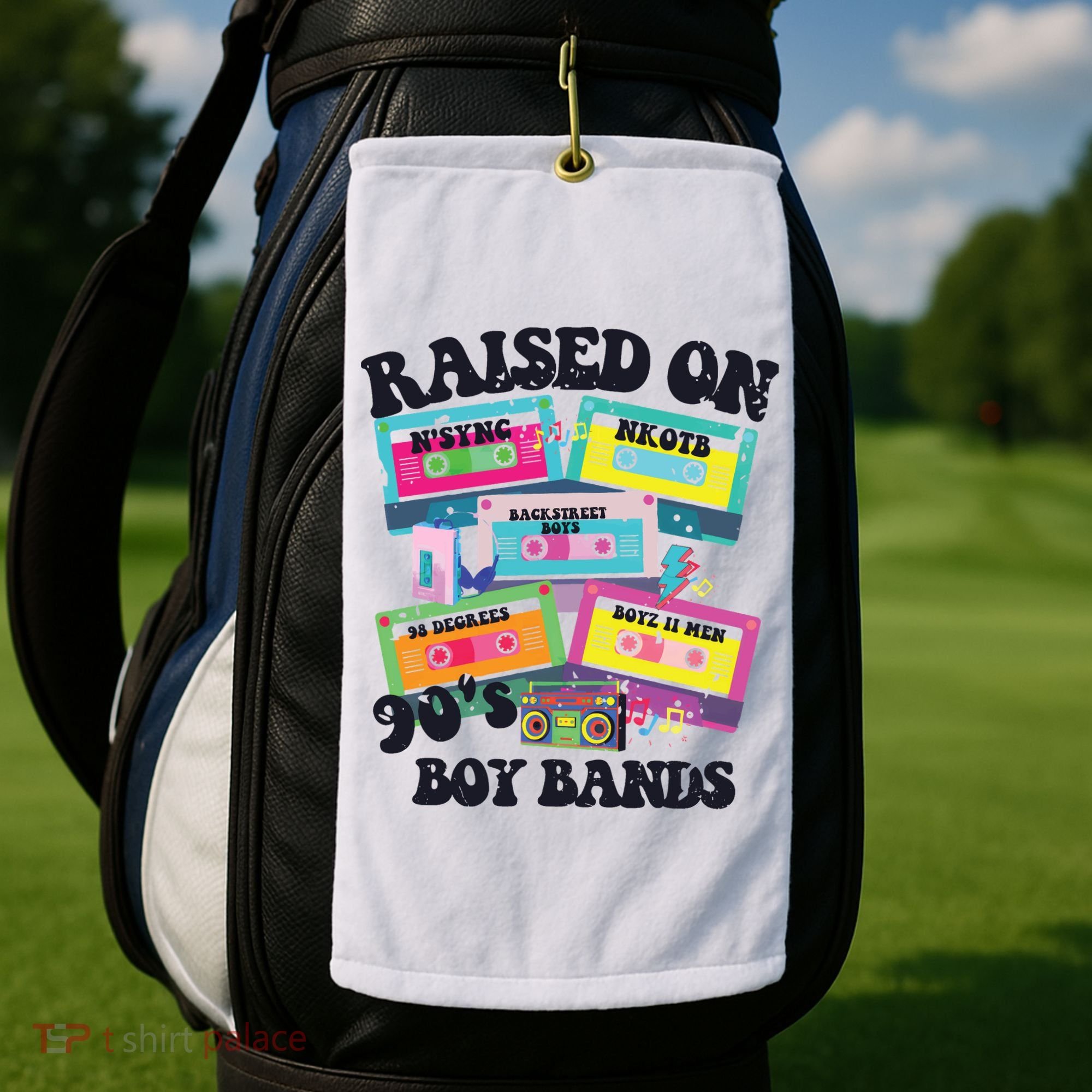 90s Boy Bands Cassette Tapes Golf Towel