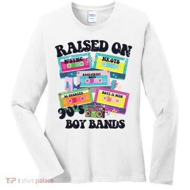90s Boy Bands Cassette Tapes Women's Long Sleeve Shirt