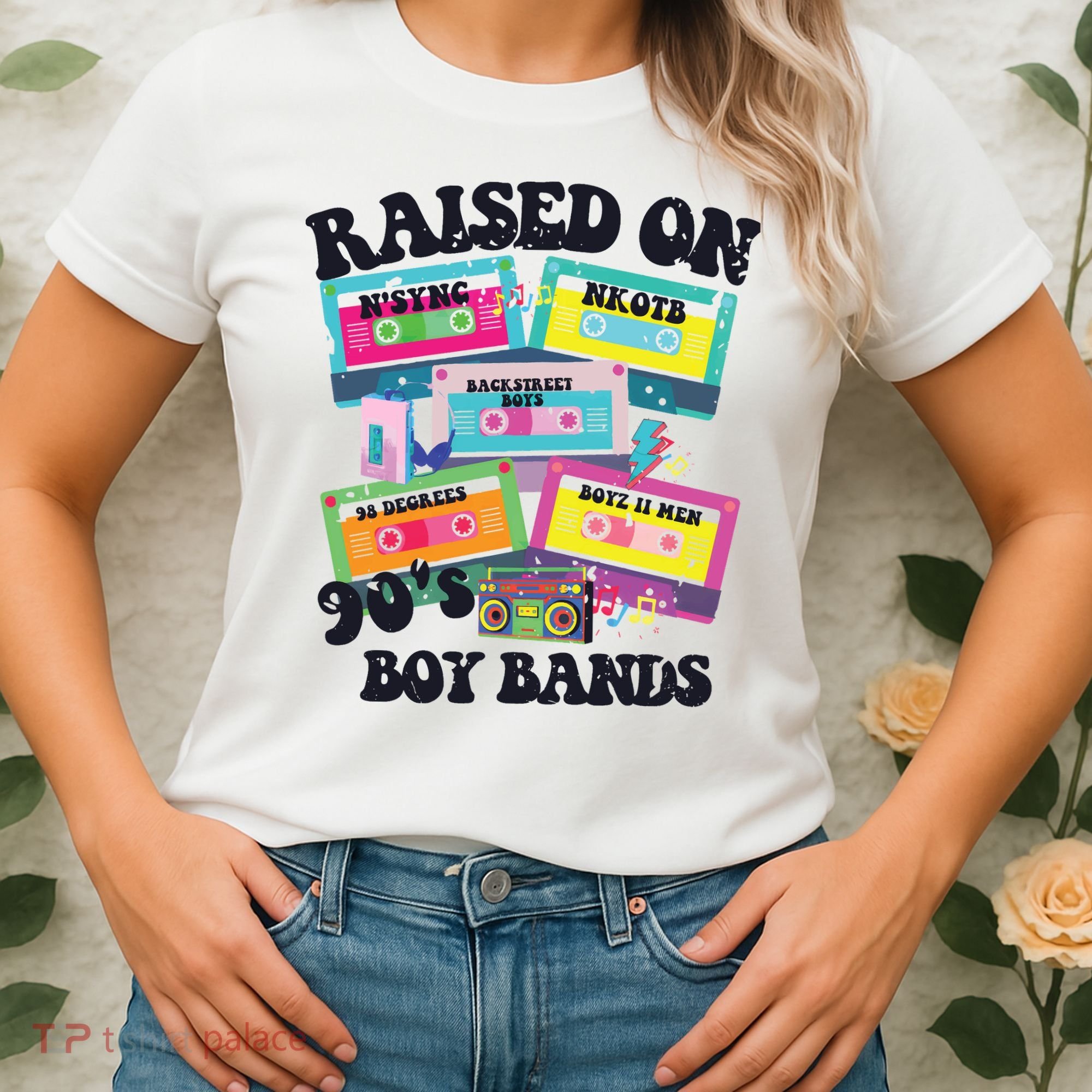 90s Boy Bands Cassette Tapes Women's T-Shirt