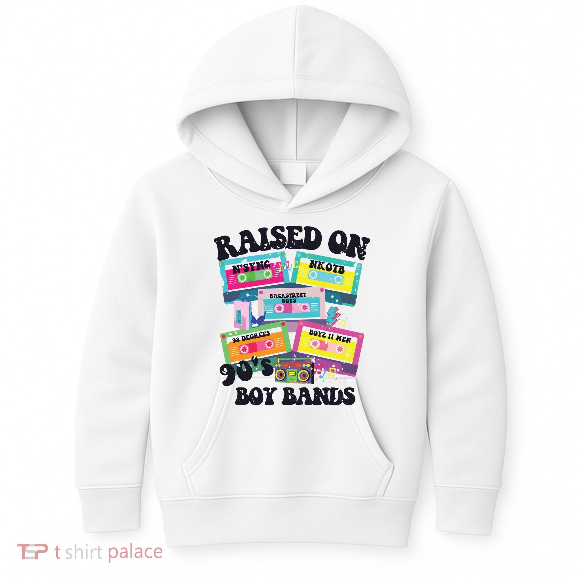 90s Boy Bands Cassette Tapes Kids Hoodie