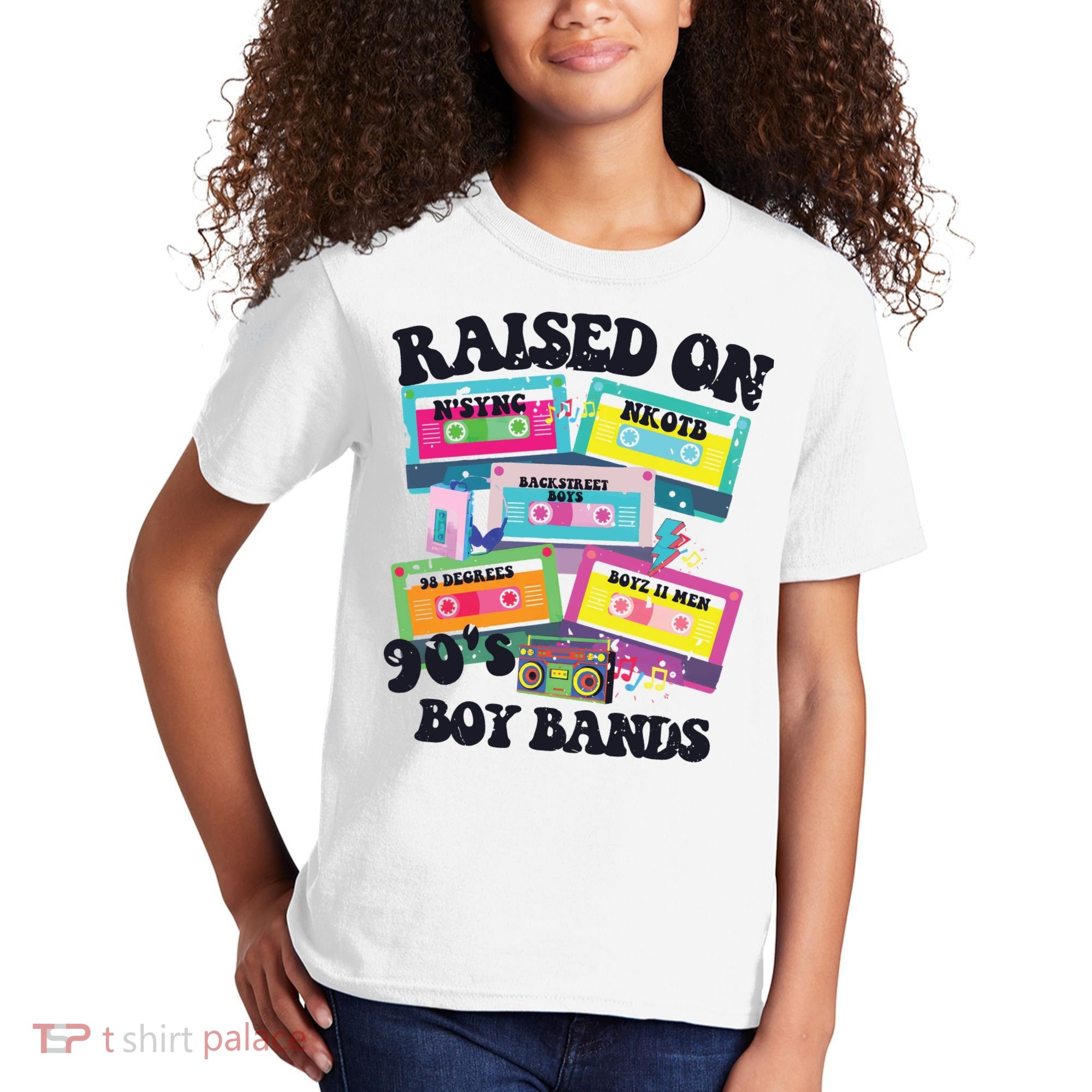 90s Boy Bands Cassette Tapes Kids T-Shirt