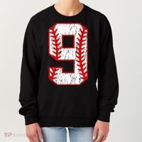 9th Birthday Baseball Big Number Nine 9 Year Old Women's Sweatshirt thumb 0