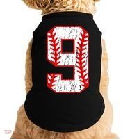 9th Birthday Baseball Big Number Nine 9 Year Old Doggie Tank thumb 0