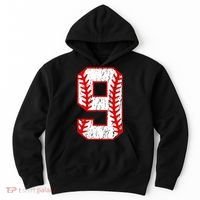 9th Birthday Baseball Big Number Nine 9 Year Old Hoodie thumb 0
