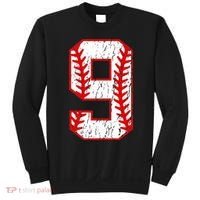 9th Birthday Baseball Big Number Nine 9 Year Old Sweatshirt thumb 0