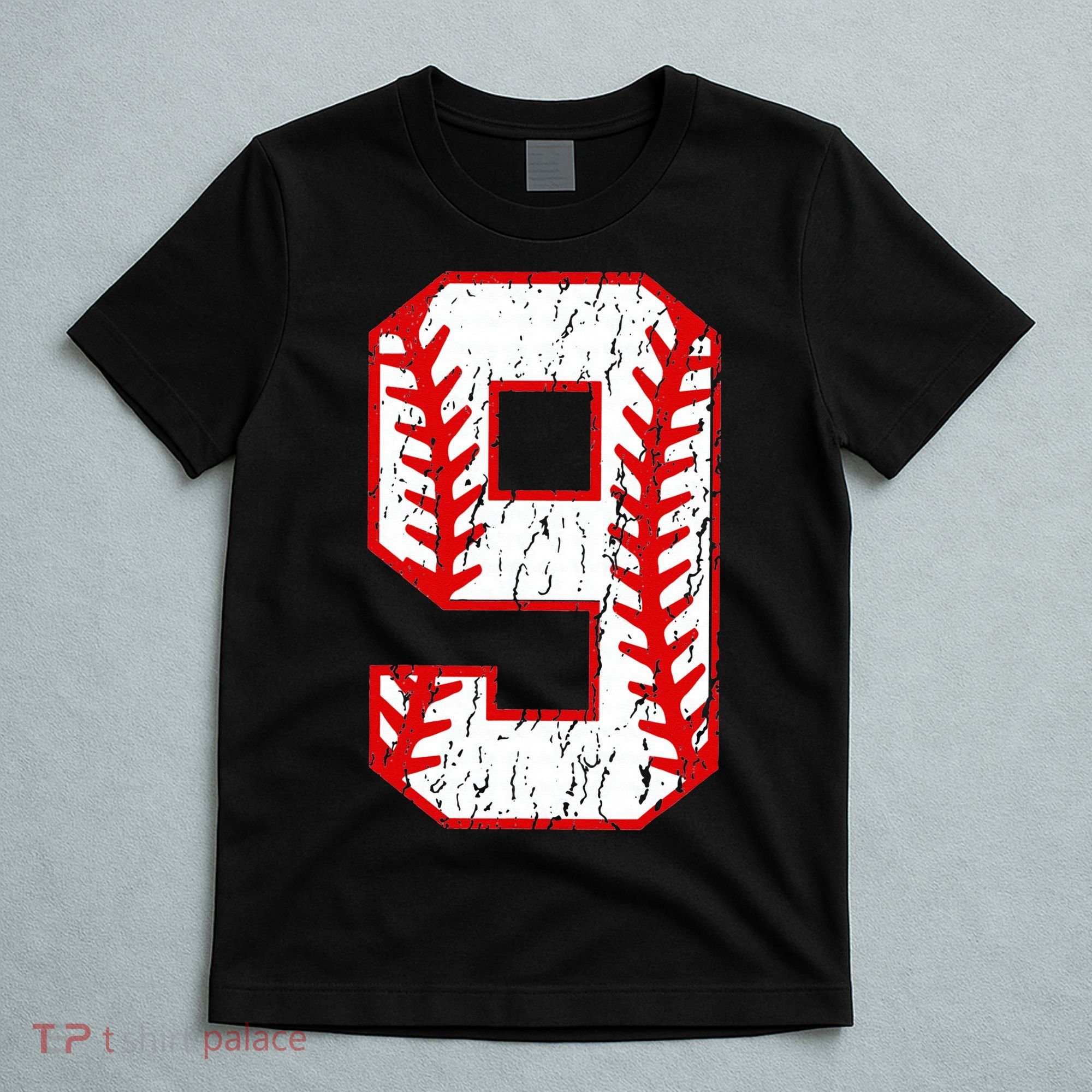 9th Birthday Baseball Big Number Nine 9 Year Old T-Shirt