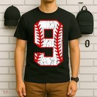 9th Birthday Baseball Big Number Nine 9 Year Old T-Shirt thumb 6