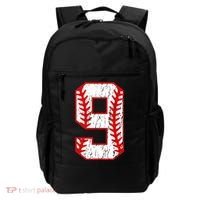 9th Birthday Baseball Big Number Nine 9 Year Old Backpack thumb 0