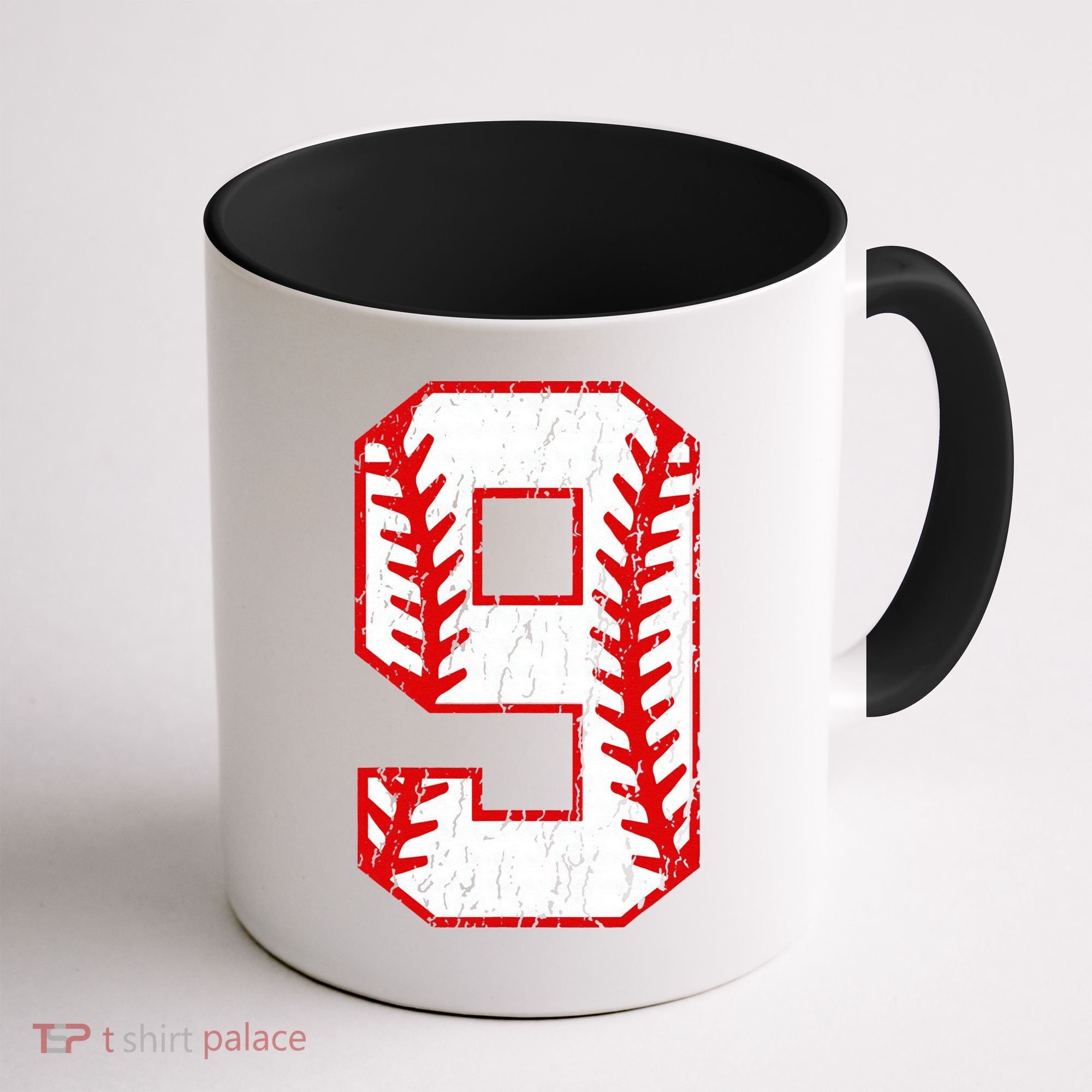 9th Birthday Baseball Big Number Nine 9 Year Old Coffee Mug