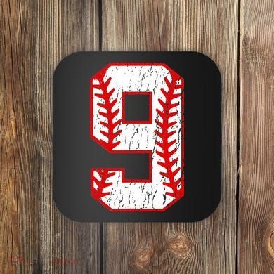 9th Birthday Baseball Big Number Nine 9 Year Old Coaster
