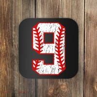 9th Birthday Baseball Big Number Nine 9 Year Old Coaster thumb 0