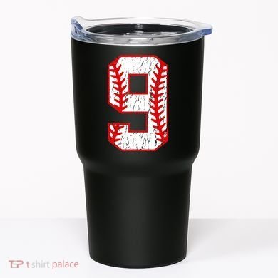9th Birthday Baseball Big Number Nine 9 Year Old Tumbler