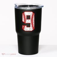 9th Birthday Baseball Big Number Nine 9 Year Old Tumbler thumb 0