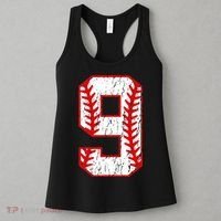 9th Birthday Baseball Big Number Nine 9 Year Old Women's Tank Top thumb 3
