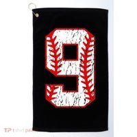 9th Birthday Baseball Big Number Nine 9 Year Old Golf Towel thumb 0