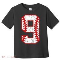 9th Birthday Baseball Big Number Nine 9 Year Old Toddler T-Shirt thumb 0