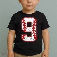 9th Birthday Baseball Big Number Nine 9 Year Old Toddler T-Shirt thumb 2
