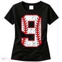 9th Birthday Baseball Big Number Nine 9 Year Old Women's T-Shirt thumb 0
