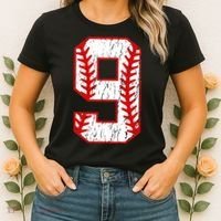 9th Birthday Baseball Big Number Nine 9 Year Old Women's T-Shirt thumb 2