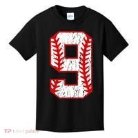 9th Birthday Baseball Big Number Nine 9 Year Old Kids T-Shirt thumb 0